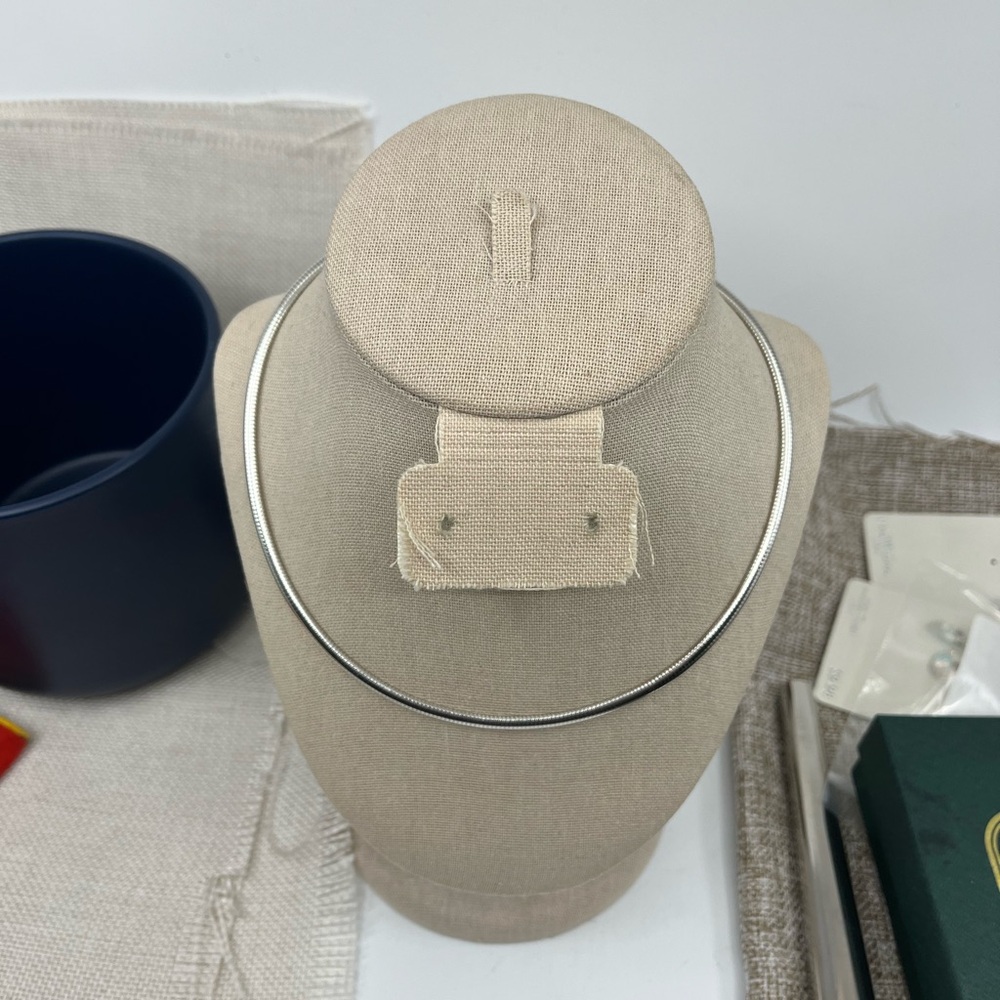 Vintage Milor Italy 925 Sterling Silver Omega Choker Necklace 16-18” Adjustable - Picture 6 of 17